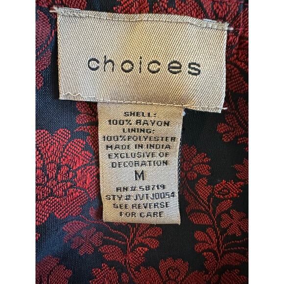 Vintage Y2K Choices Black Burnout Velvet Embroidered Jacket MD Whimsigoth Witchy - Picture 7 of 8